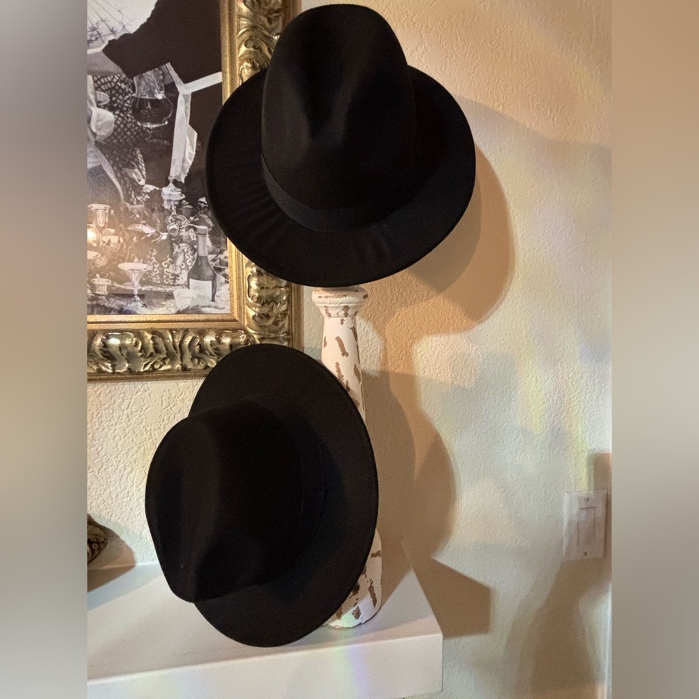 Stylish Black Fedora Hat (TWO Hats)